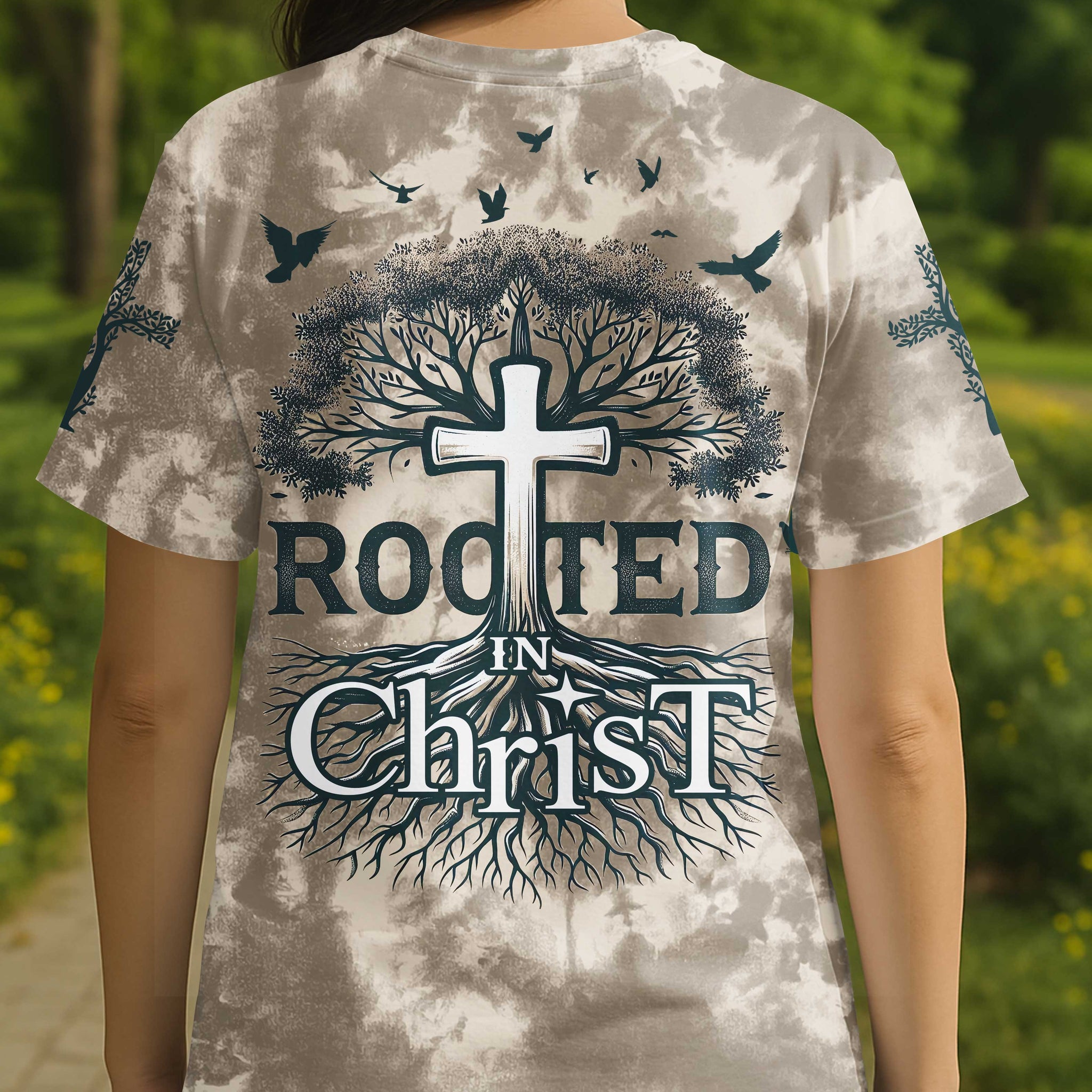 Rooted In Christ All Over Print T-shirt