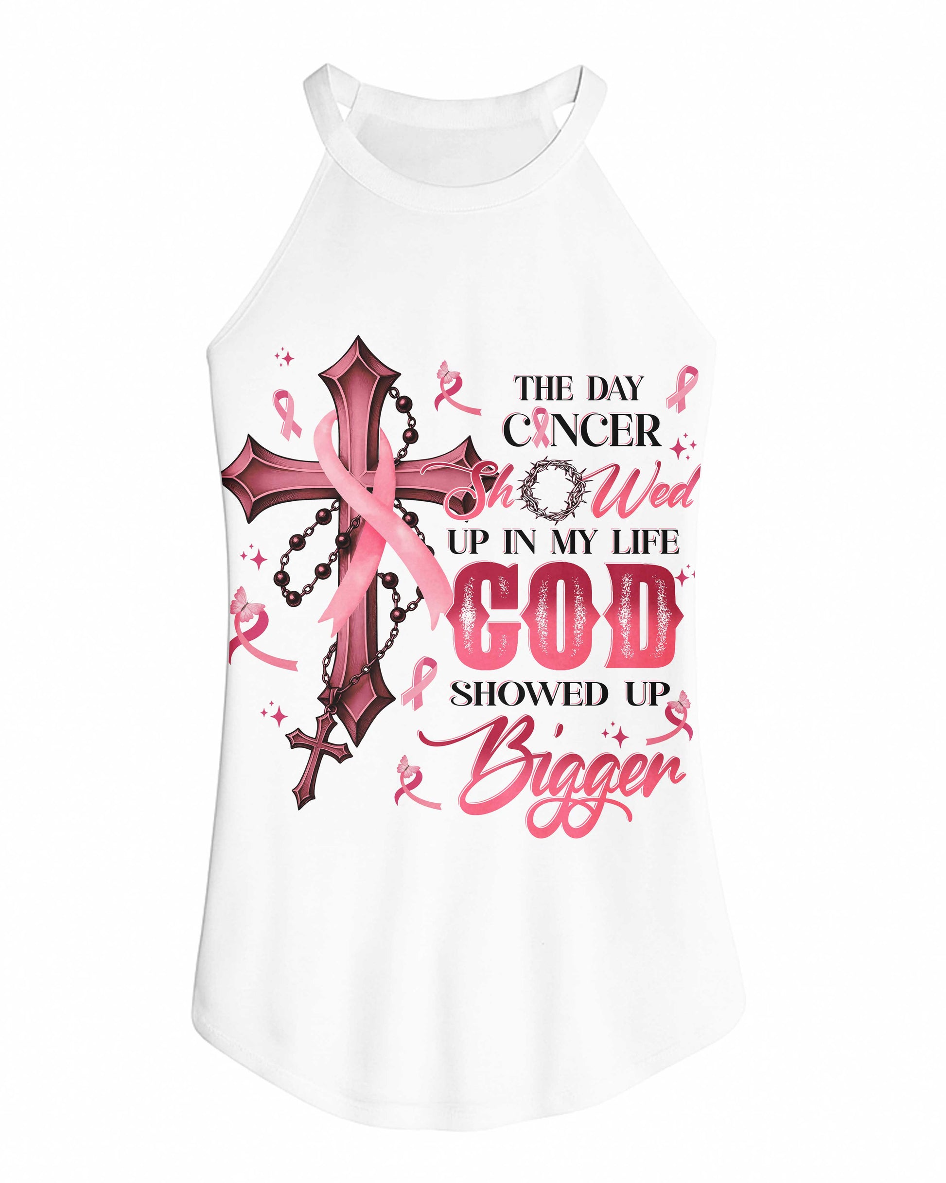The Day Cancer Showed Up Rocker Tank Top