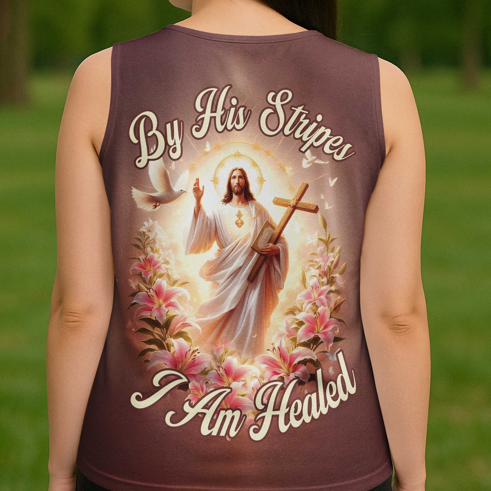 By His Stripes I Am Healed V-neck Tank Top