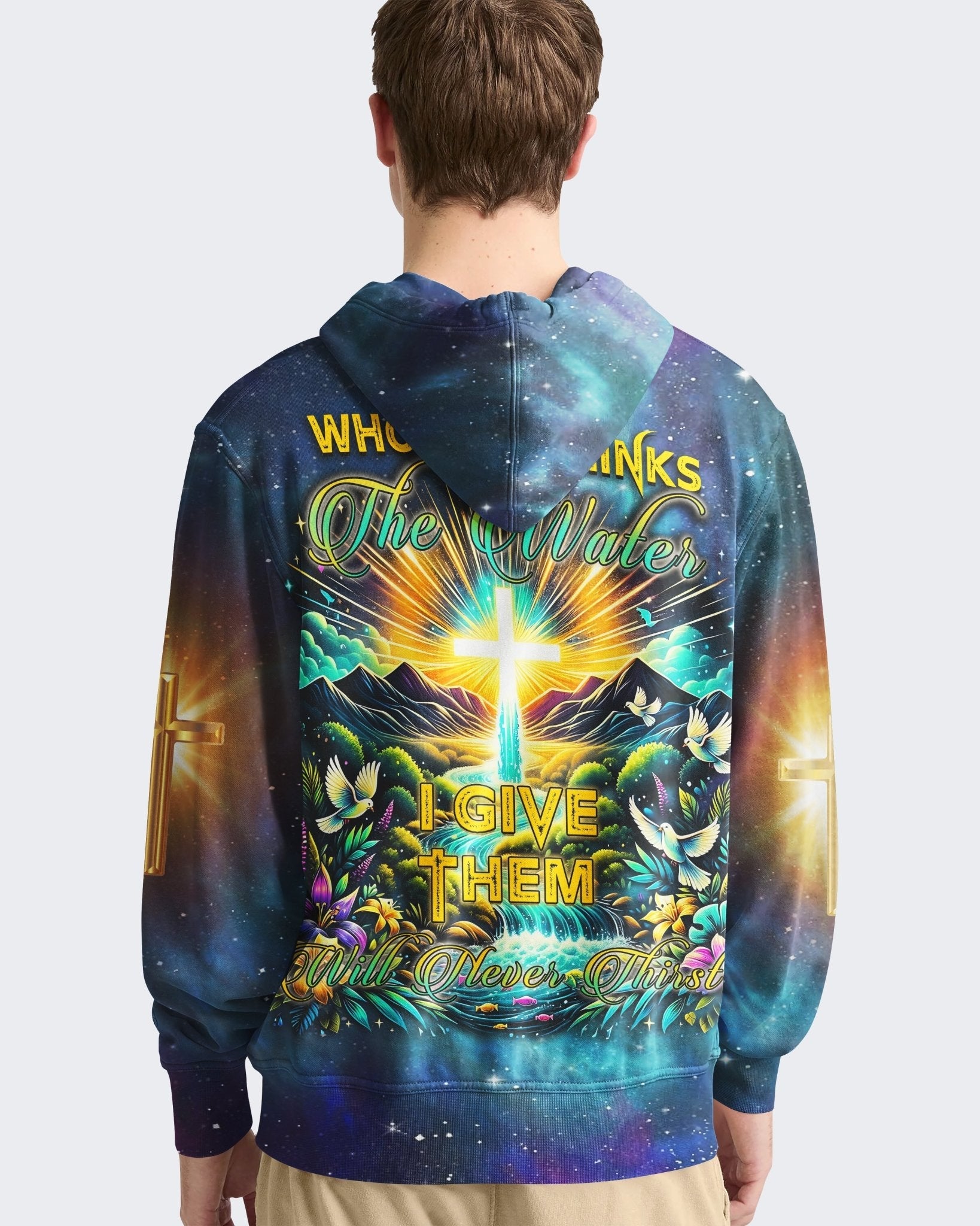 Whoever Drinks The Water I Give Them Will Never Thirst All Over Print Hoodie