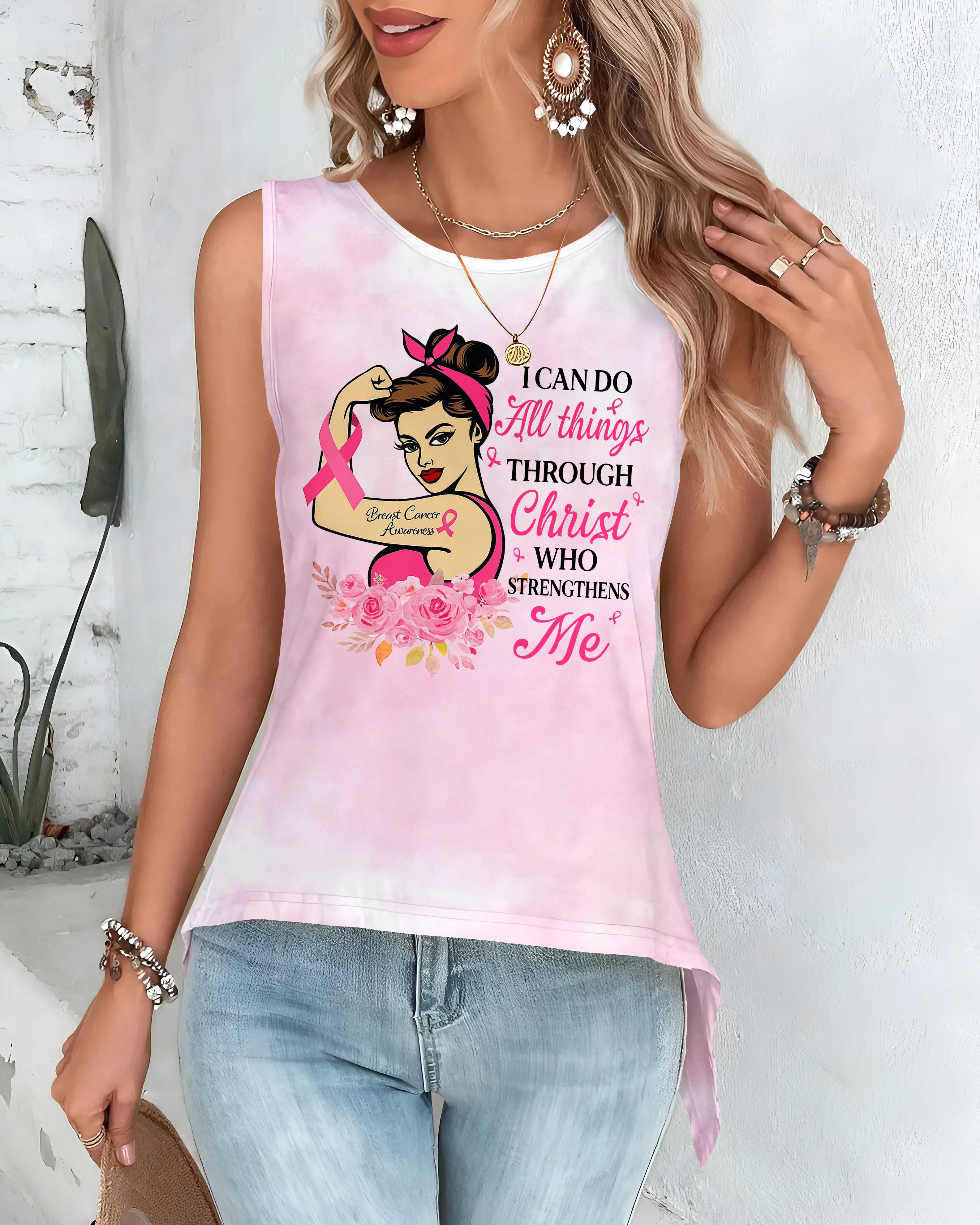 I Can Do All Things Through Christ Crop Out Wrap Back Tank Top