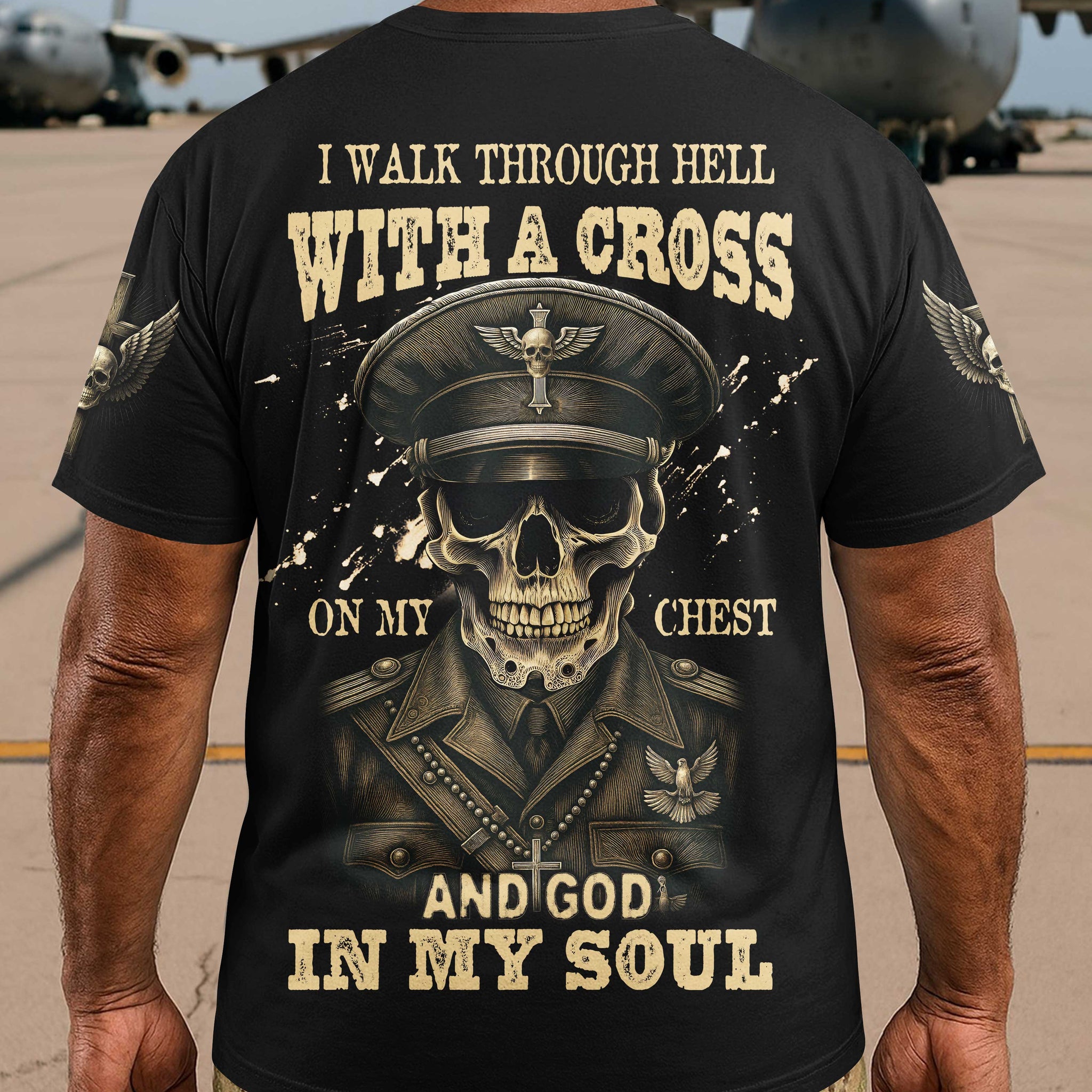 I Walk Through Hell With A Cross T-Shirt
