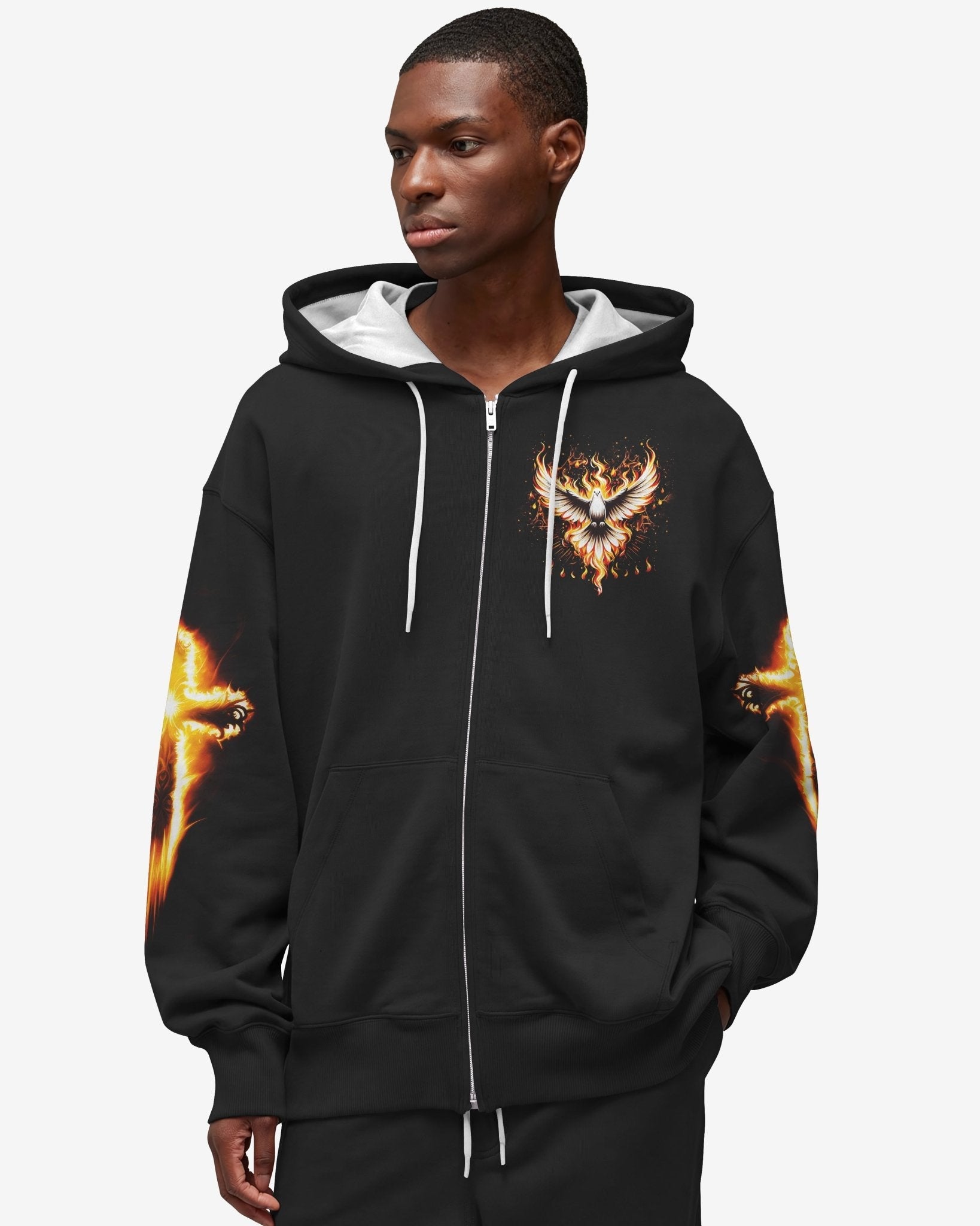 Baptized In Fire All Over Print Zip Hoodie