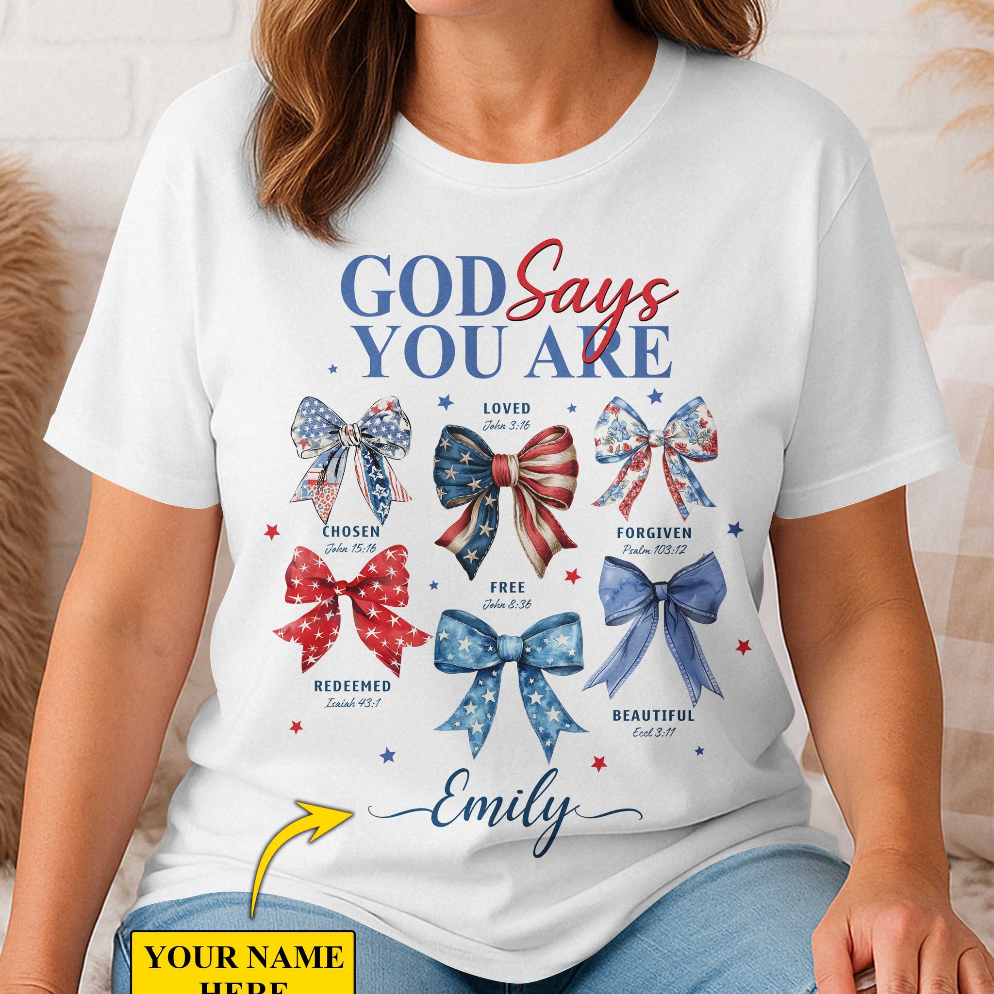 God Says You Are Chosen Loved Forgiven Redeemed Free Beautiful T-Shirt