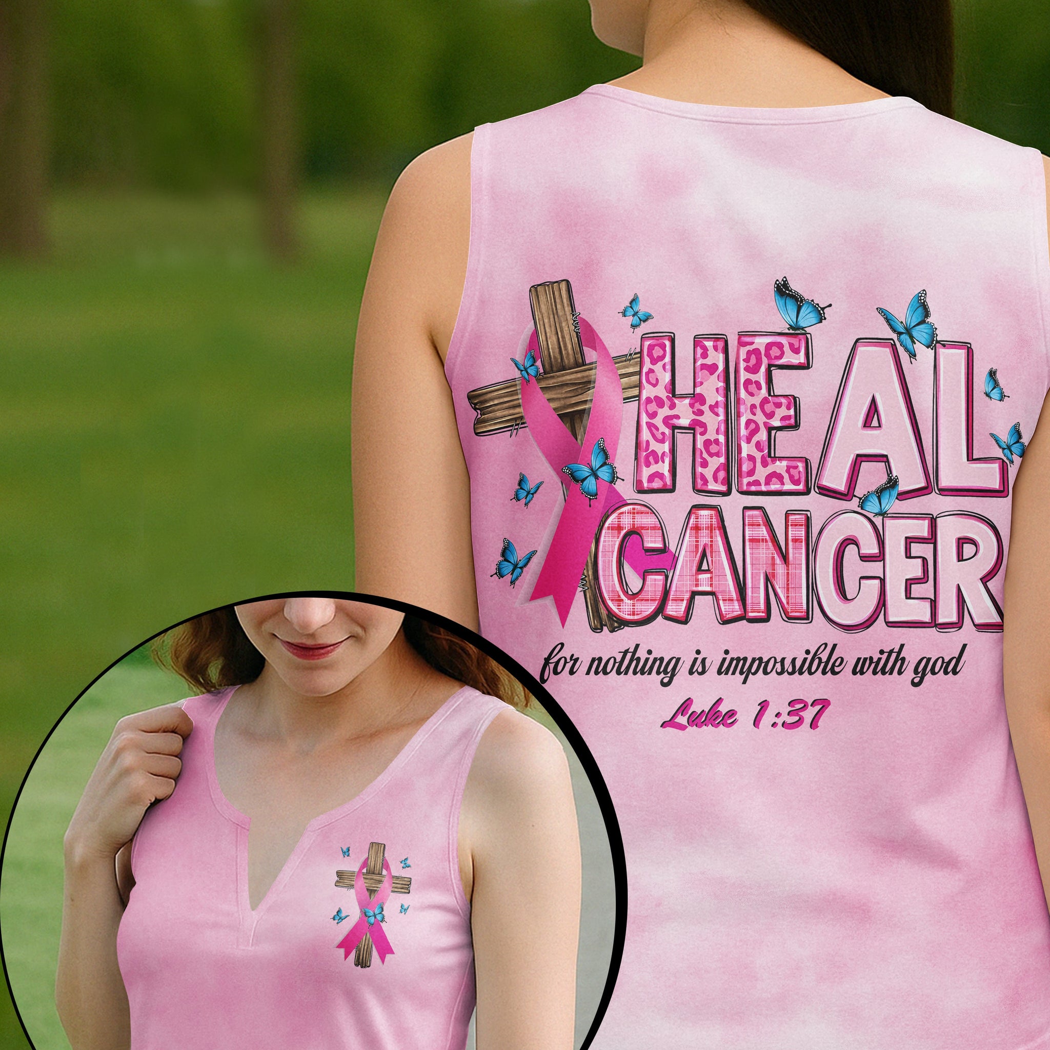 Faith Hope Love All Over Print V-neck Tank Top